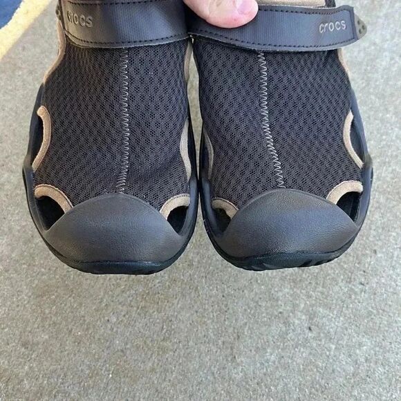 Crocs Swiftwater Mesh Closed Toe Deck Brown Sandals Men’s Size 7 main image 6